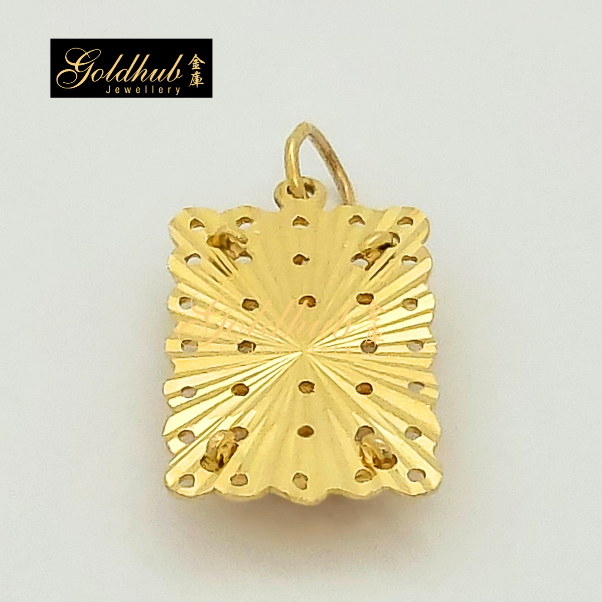 Rectangular Pendant in 916 Yellow Gold