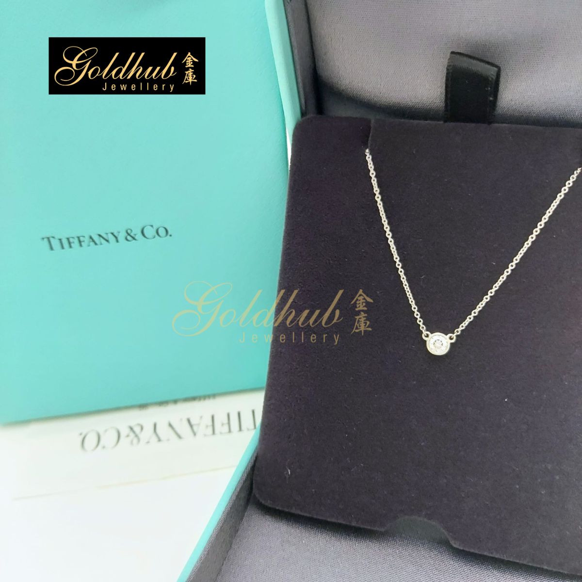 Tiffany & Co Elsa Peretti Diamonds by the Yard, Single Diamond Pendant 0.17ct in Platinum
