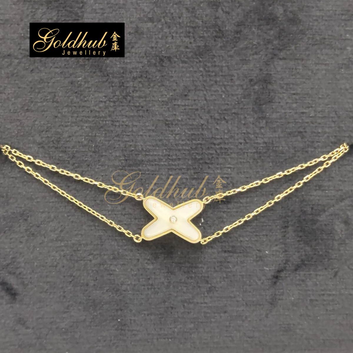 Chaumet Jeux de Liens Bracelet, Diamond and Mother-of-Pearl in Rose Gold