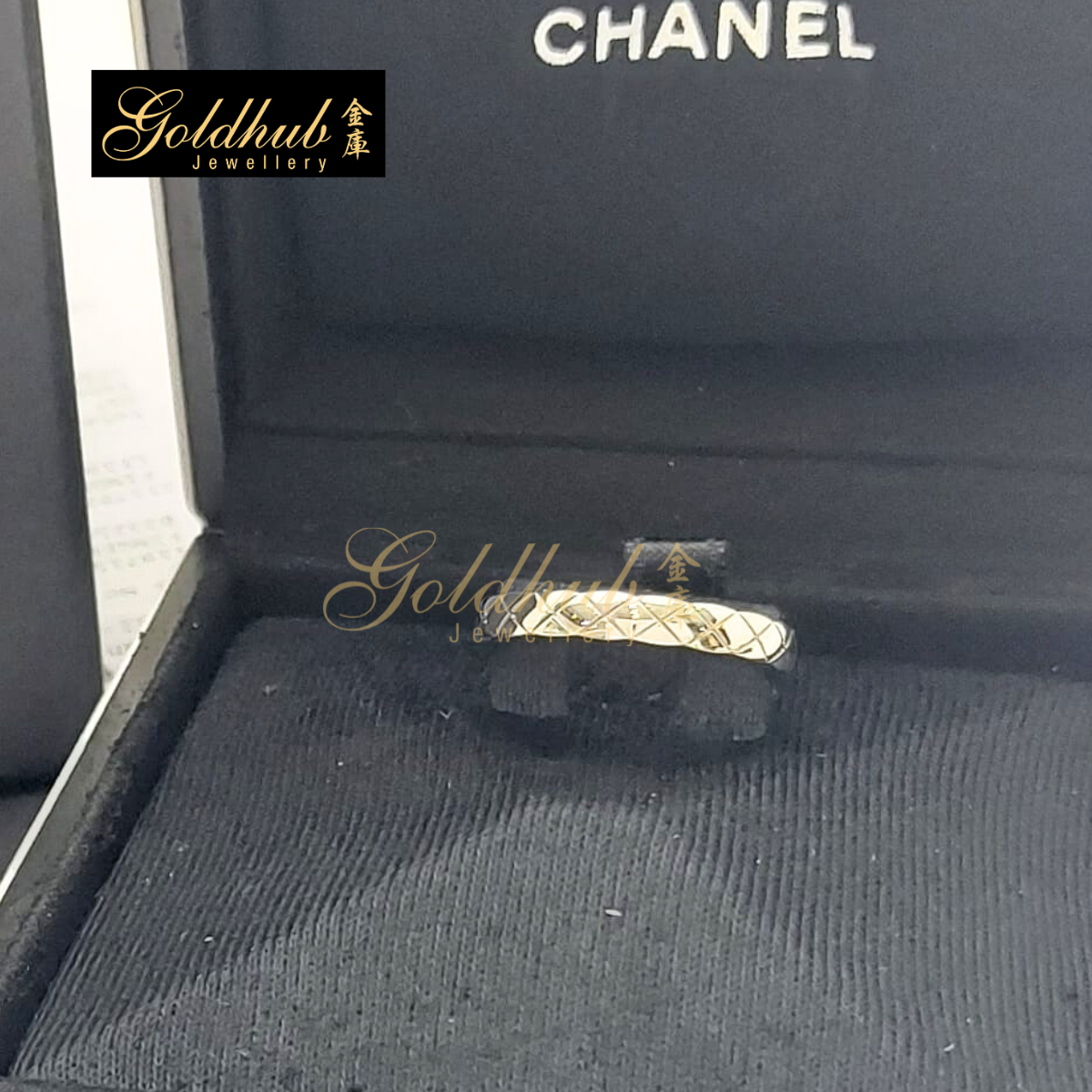 Chanel Coco Crush Ring, Mini Version in White Gold, Size 56