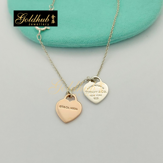 Return to Tiffany Rubedo Double Heart Tag Necklace in Sterling Silver