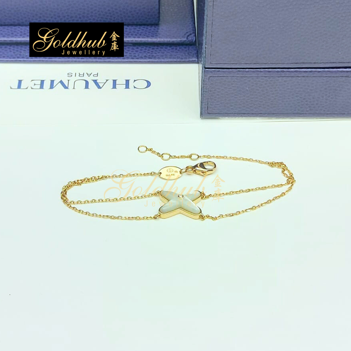 Chaumet Jeux de Liens Bracelet, Diamond and Mother-of-Pearl in Rose Gold