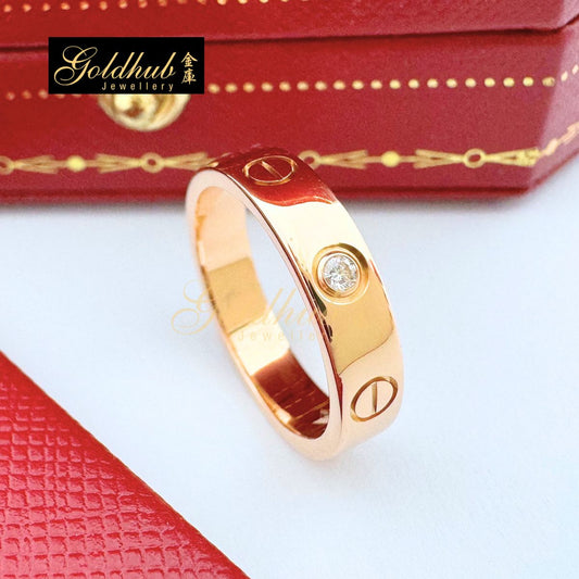 Cartier Wedding Band 1 Diamond in Rose Gold, Size 48