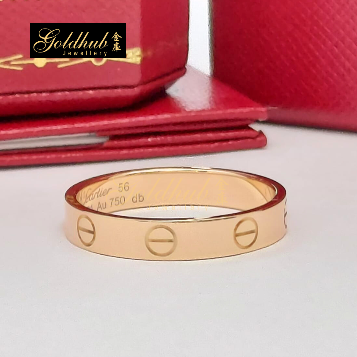 Cartier Love Wedding Band in Rose Gold, Size 56