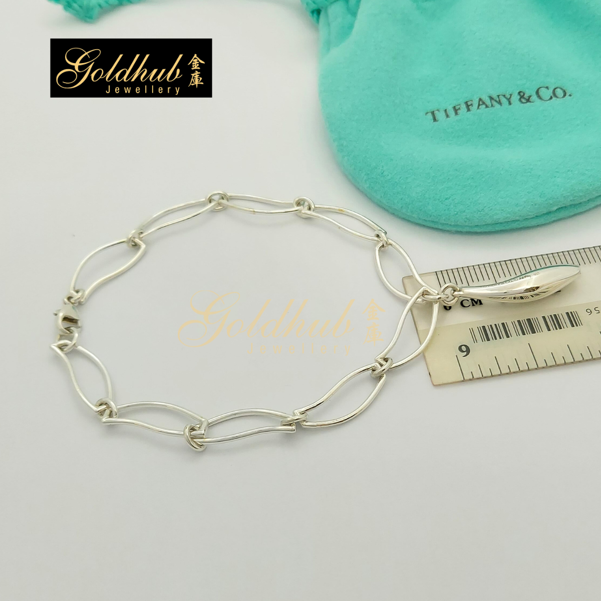 Tiffany & Co Fish Charm Bracelet in Sterling Silver, 18cm