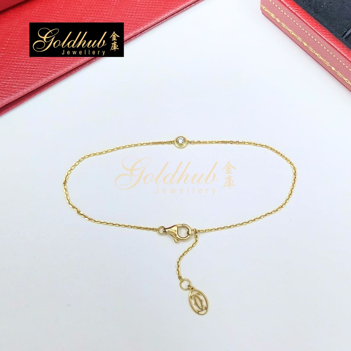 Cartier D'amour Bracelet, Diamond, Mini Model in Yellow Gold