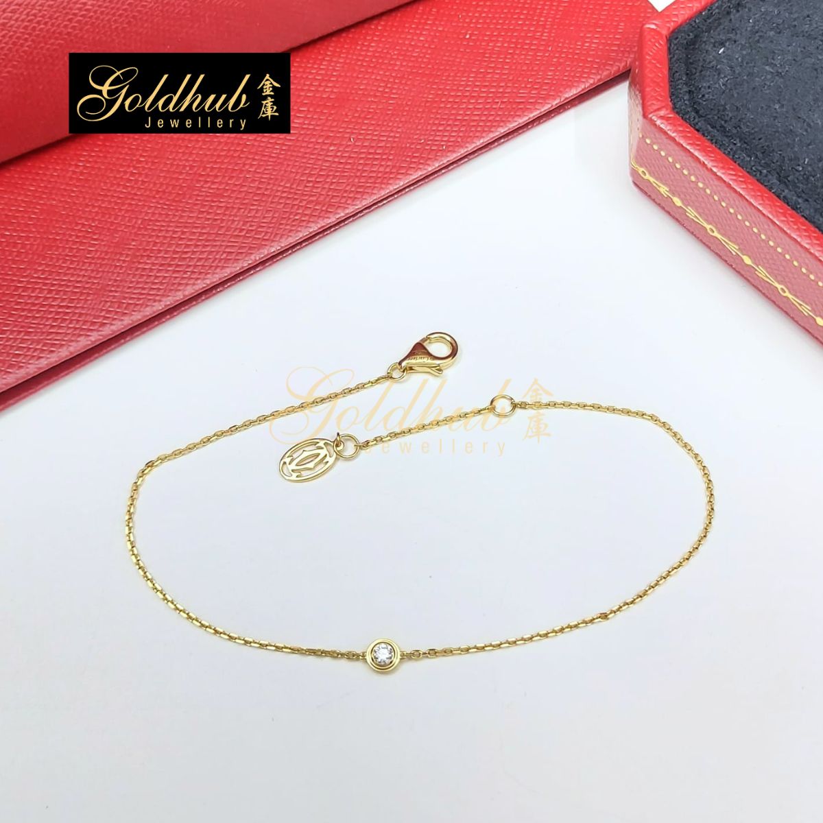Cartier D'amour Bracelet, Diamond, Mini Model in Yellow Gold
