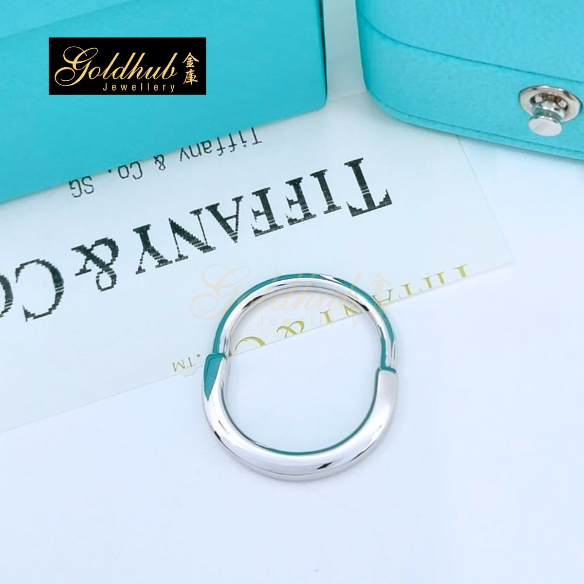 Tiffany Lock Ring in White Gold, Size 50
