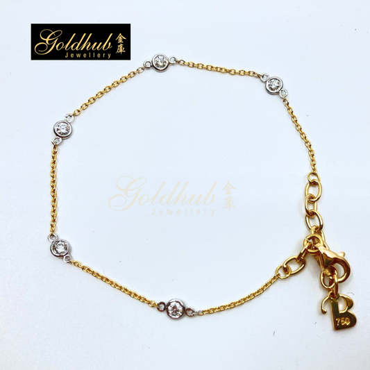 [Reserved] 5 Diamonds Bracelet in Yellow Gold