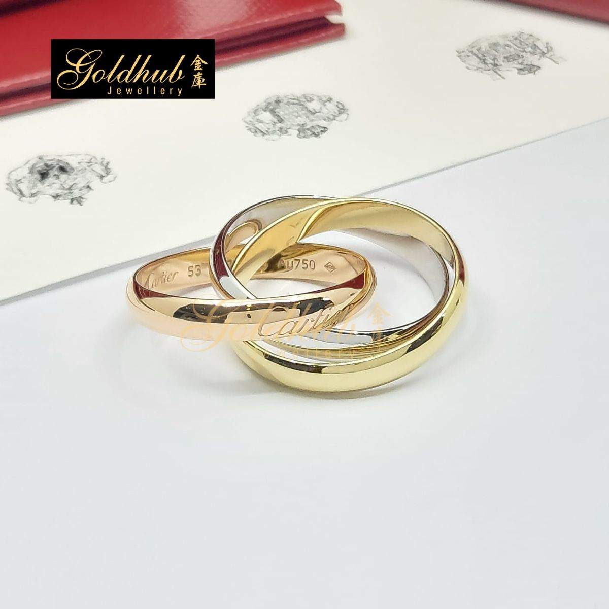 Cartier Trinity Ring, Classic Model Size 53 GR00750
