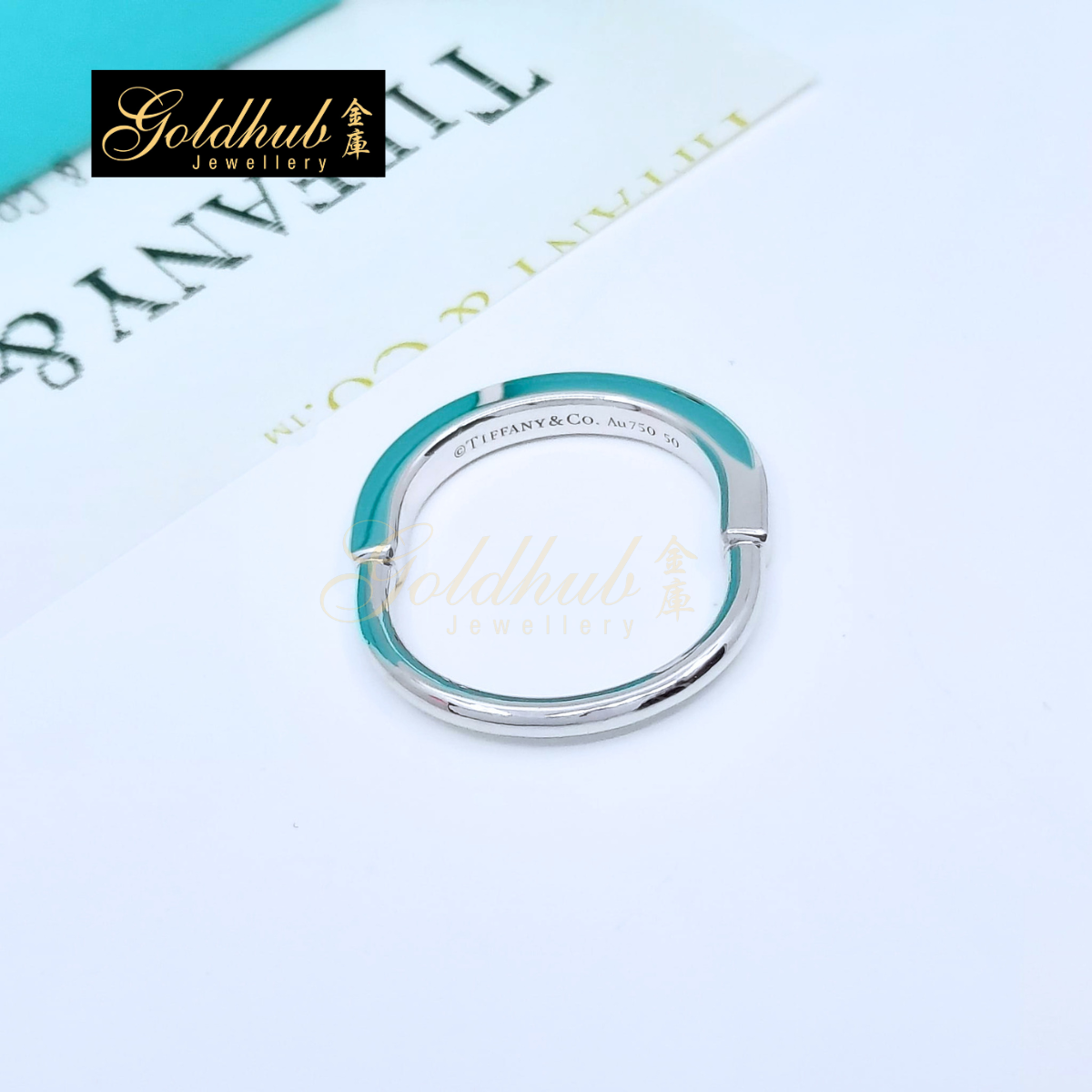 Tiffany Lock Ring in White Gold, Size 50