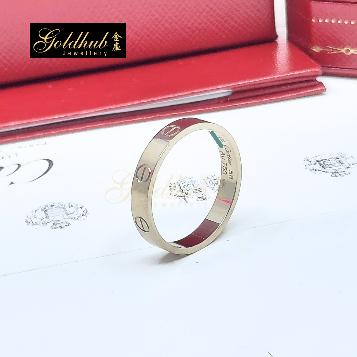 Cartier Love Ring, Small Model in White Gold, Size 58