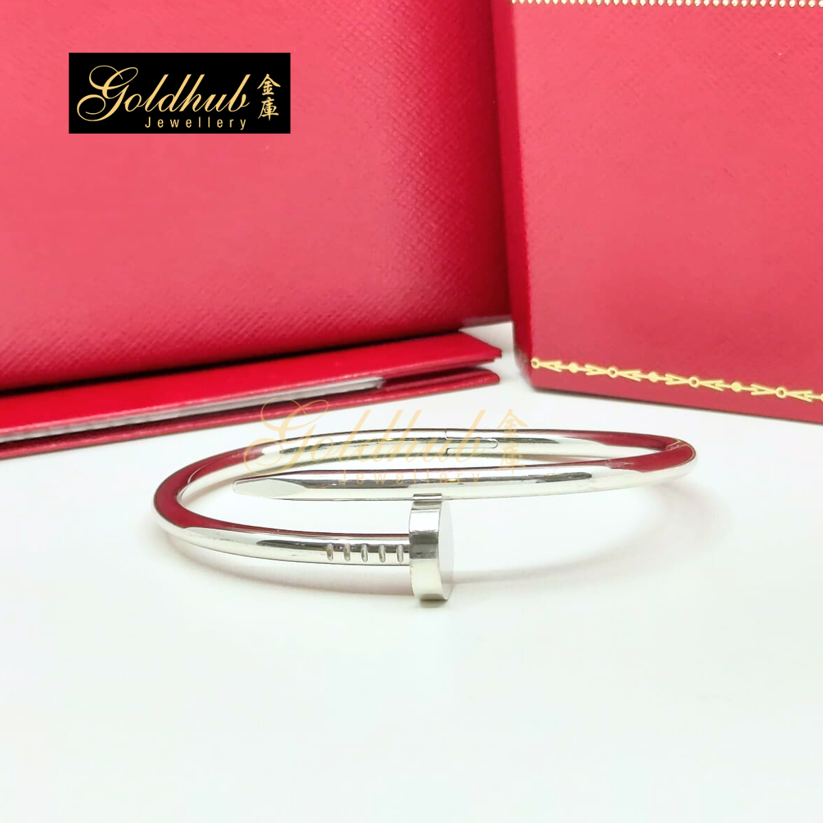 Cartier Juste Un Clou Bracelet, Classic Model in White Gold, Size 17