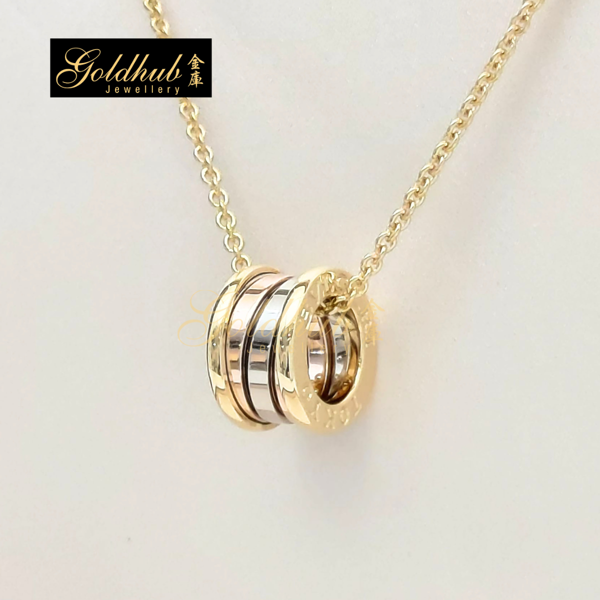 Bvlgari B.zero1 Necklace, Tokyo Olympics Limited Edition in Yellow, Rose and White Gold