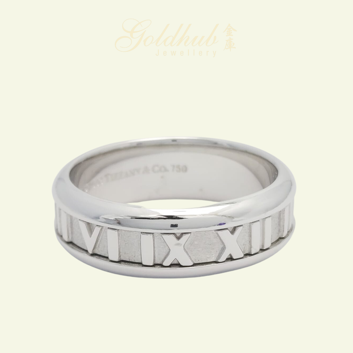 18k Pre-loved Tiffany & Co. Atlas Ring in White Gold