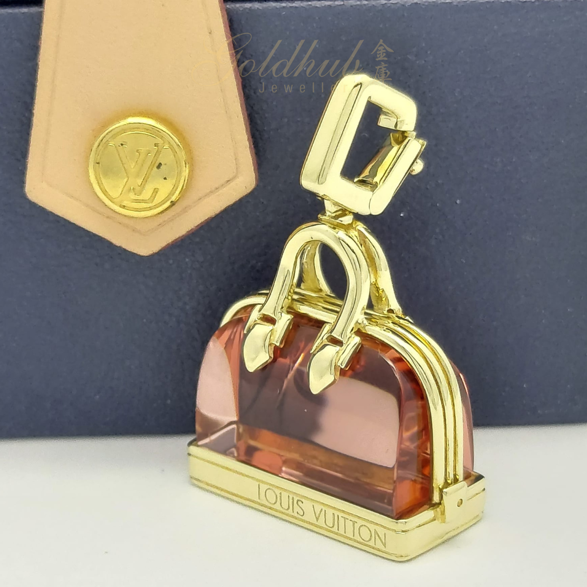 [FURTHER DISCOUNTED]18k Pre-loved Louis Vuitton (LV) Alma Charm with Pink Tourmaline in Yellow Gold