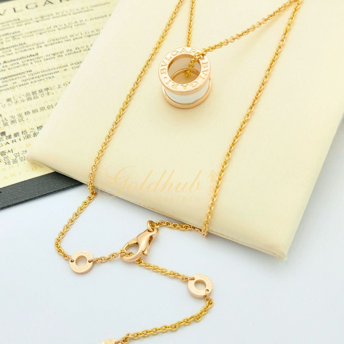 [Reserved] Bvlgari B.zero1 White Ceramic Necklace in Rose Gold