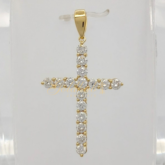 Diamond Cross Pendant in Yellow Gold