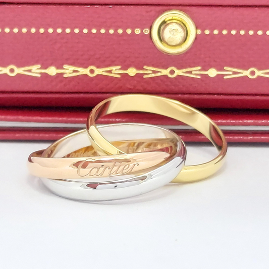 18k Pre-loved Cartier Trinity Ring Small Model in Rose Gold, Yellow Gold and White Gold