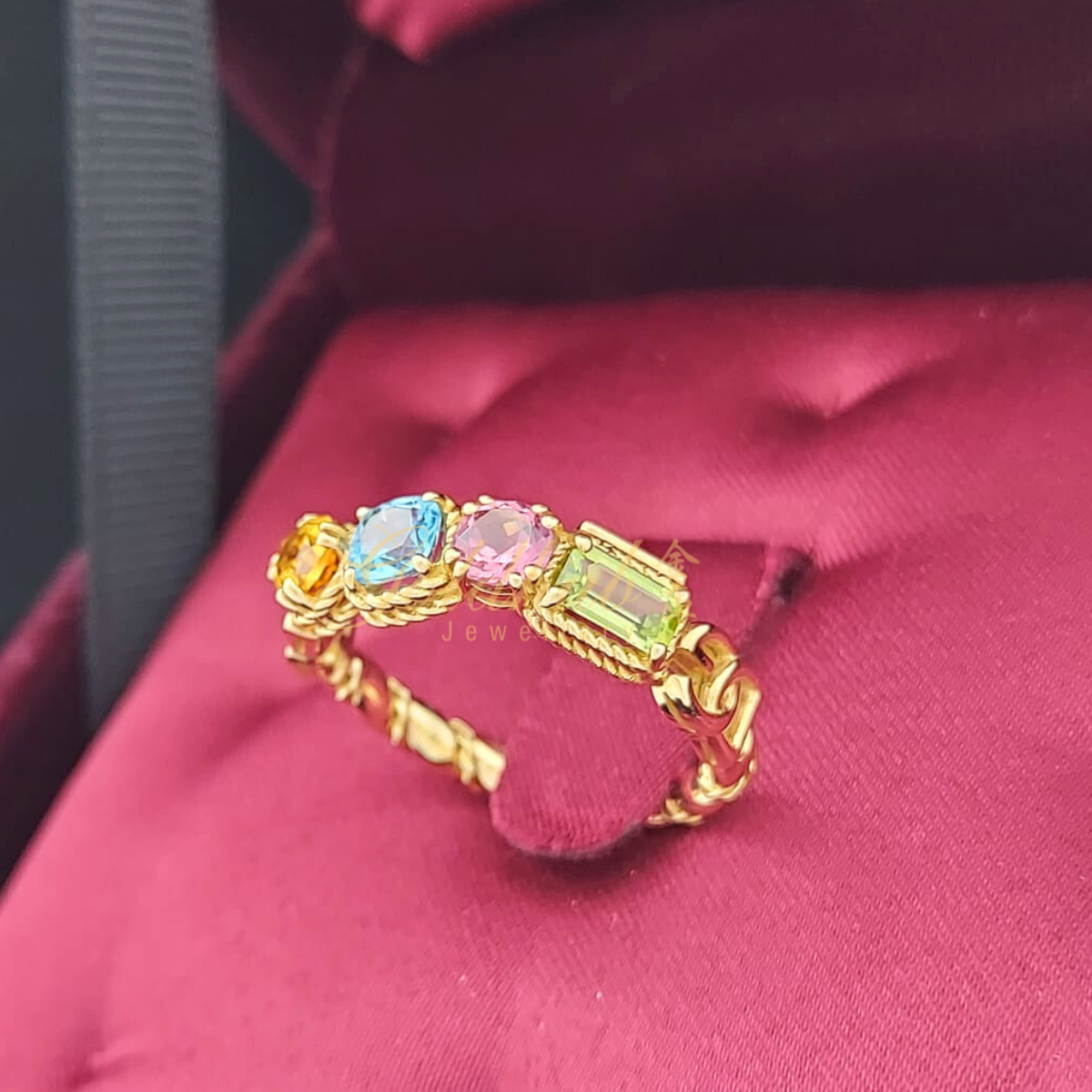 Dolce & Gabbana Multicolor Gemstones Ring in Yellow Gold