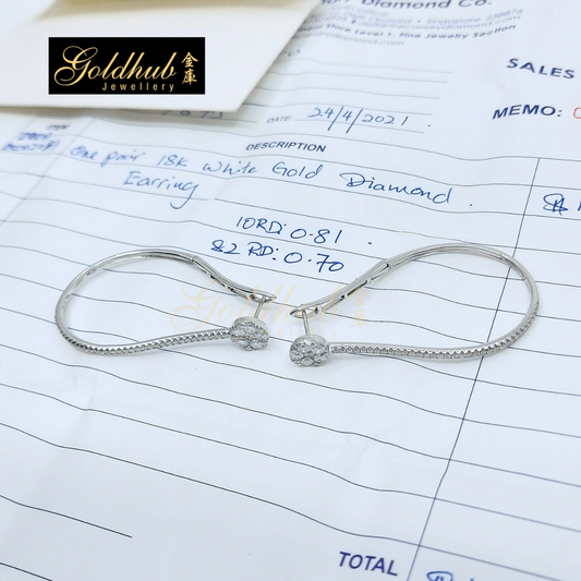 Diamonds Earrings in White Gold