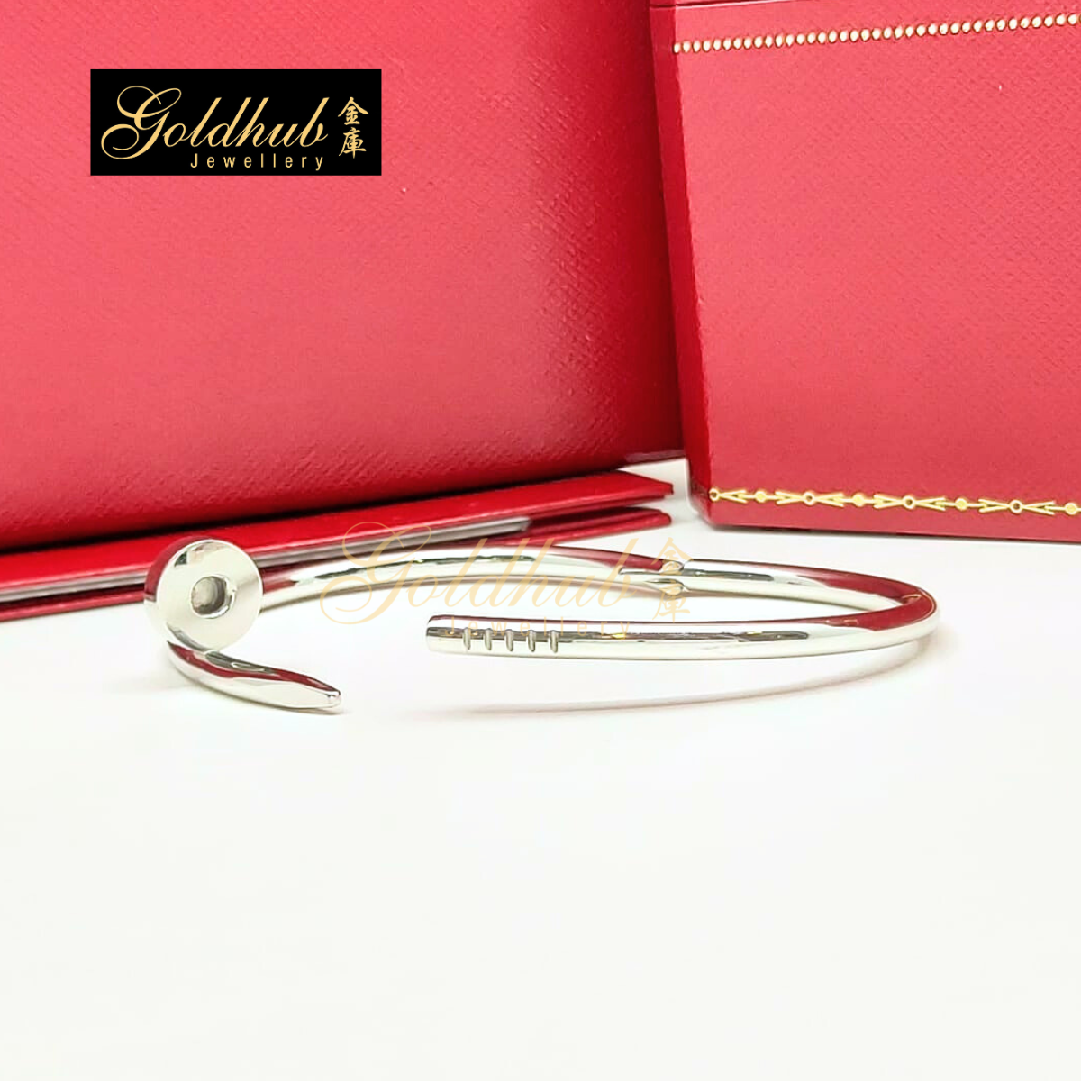 Cartier Juste Un Clou Bracelet, Classic Model in White Gold, Size 17