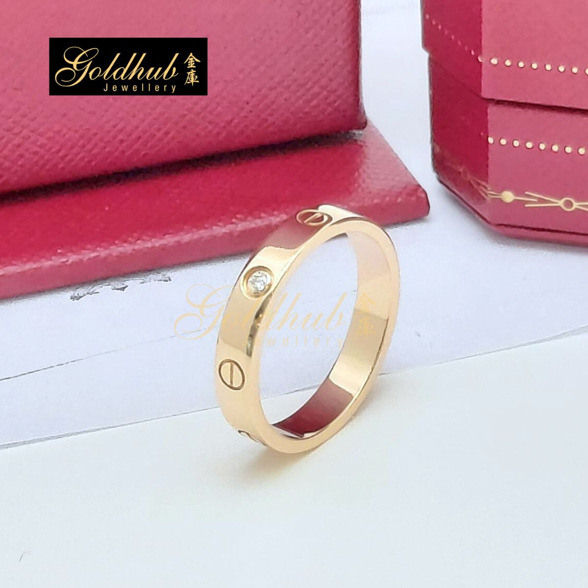 Cartier Love Ring, Small Model, 1 Diamond in Rose Gold, Size 60