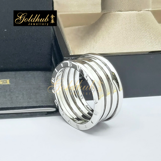 Bvlgari B.zero1 4 Band Ring in White Gold, Size 63