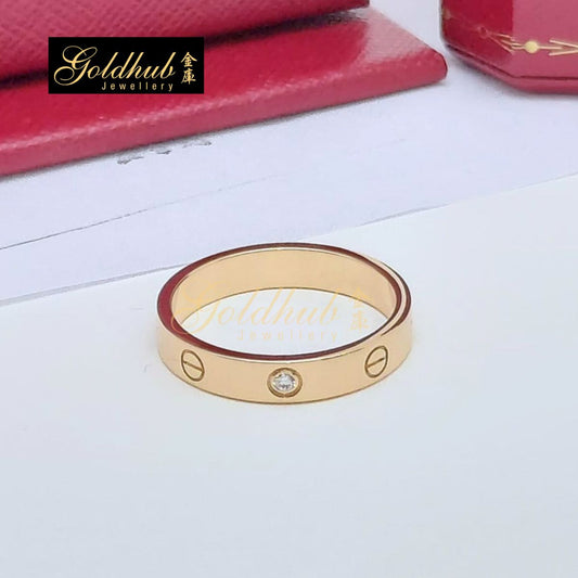Cartier Love Ring, Small Model, 1 Diamond in Rose Gold, Size 60