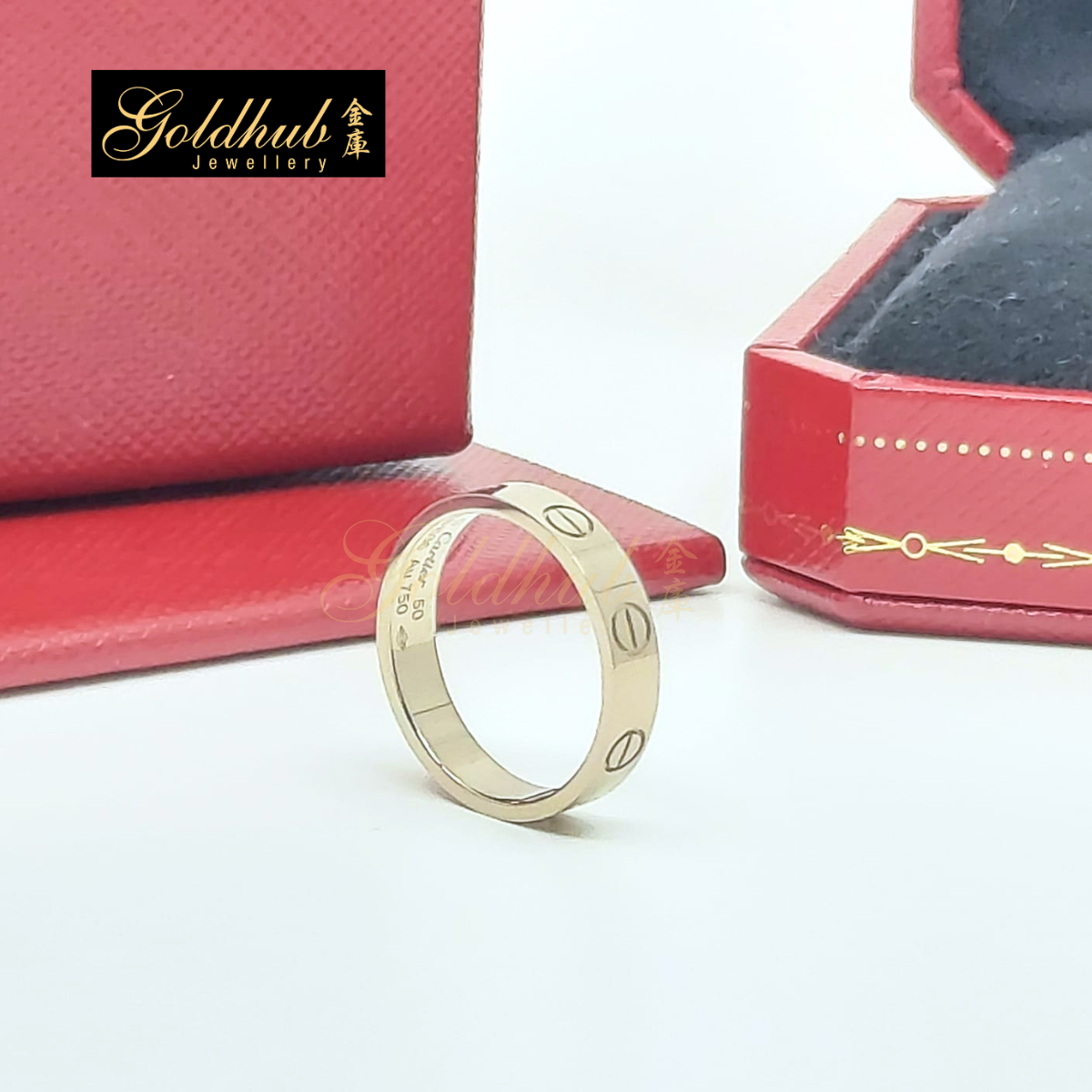 Cartier LOVE Ring, Small Model in White Gold, Size 50