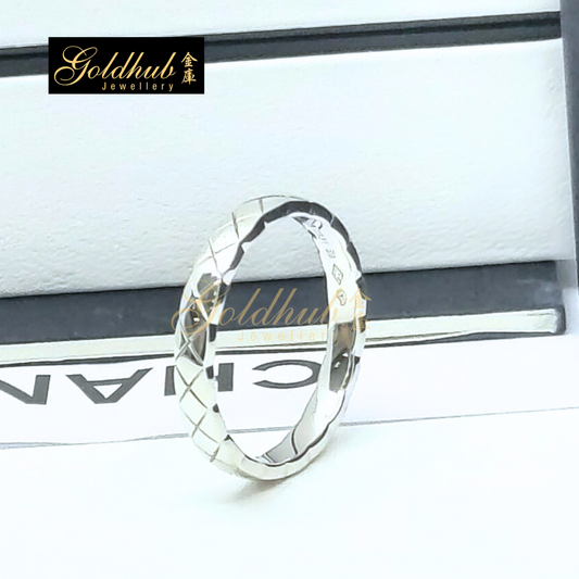 Chanel Coco Crush Ring, Mini Version in White Gold, Size 59