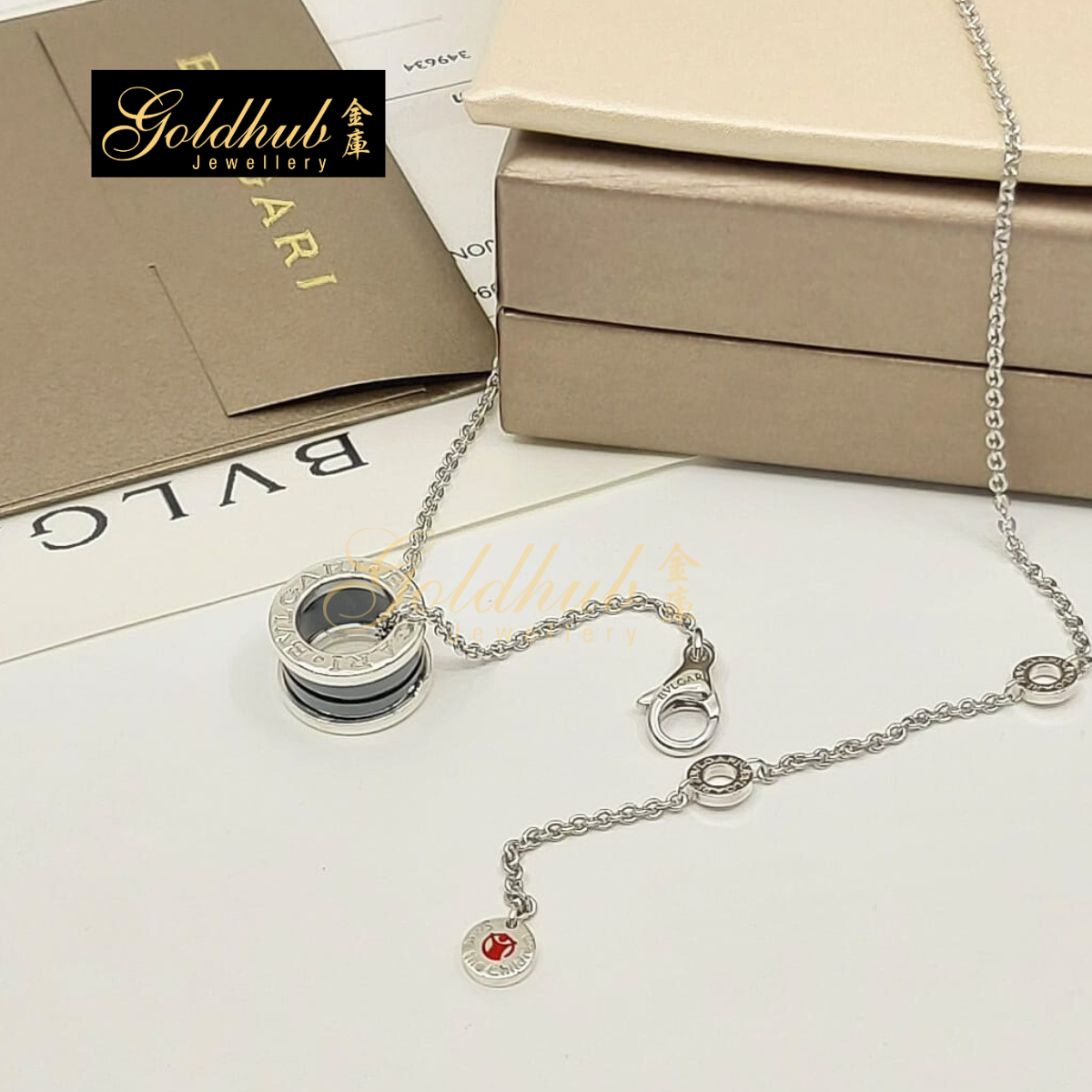 Bvlgari Save the Children Necklace, Black Ceramic in Sterling Silver