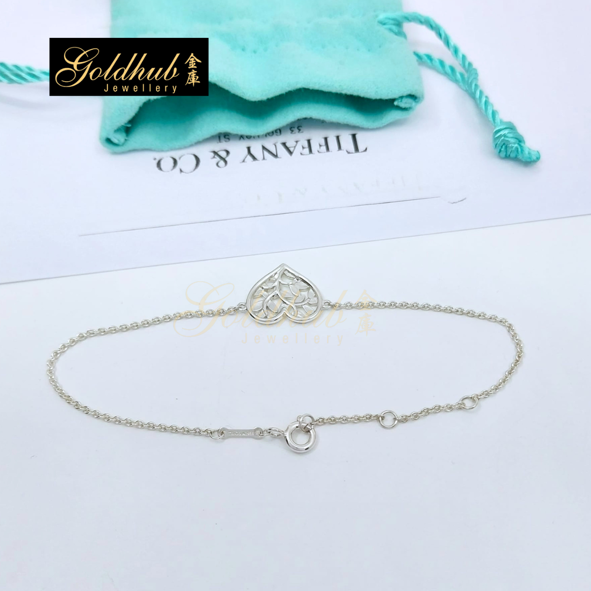 Tiffany & Co Paloma Picasso Olive Leaf Heart Bracelet in Silver
