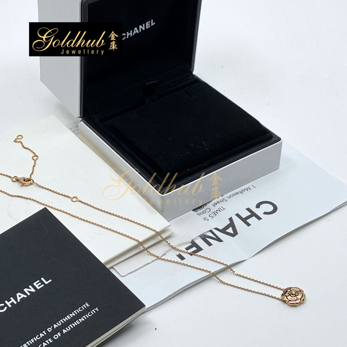 Chanel Extrait De Camelia Necklace, Diamond in Rose Gold