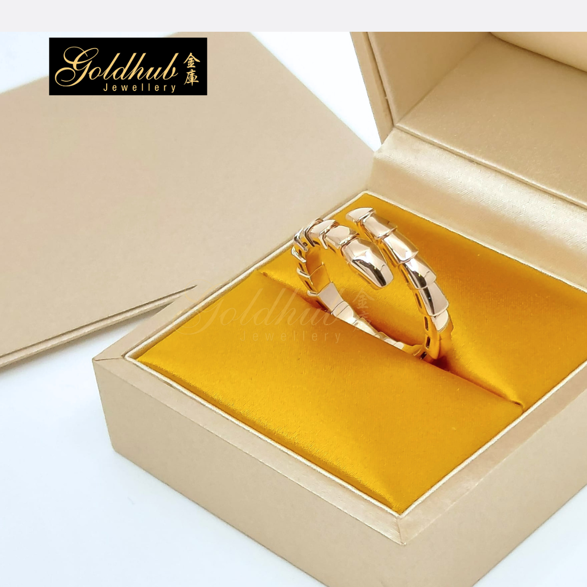 Bulgari Serpenti Viper One-Coil Ring in Rose Gold, Size 63-64