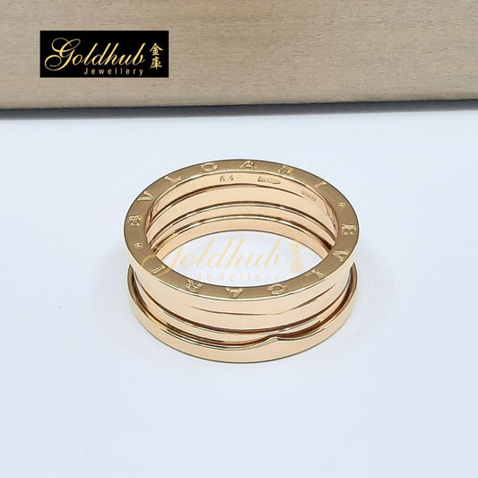 Bvlgari B.zero1 3 Band Ring Size 64 in Rose Gold