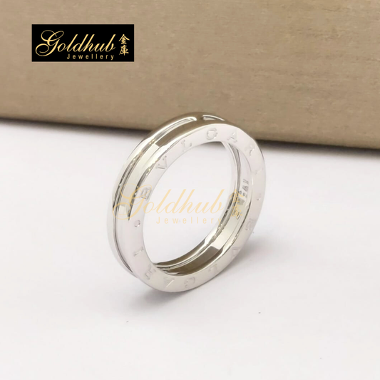 Bvlgari B.zero1 1 Band Ring in White Gold, Size 61