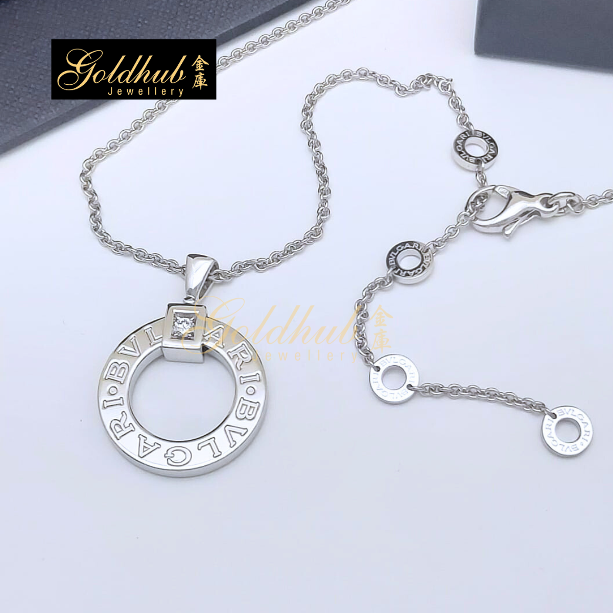 Bvlgari Bvlgari Necklace, 1 Diamond in White Gold