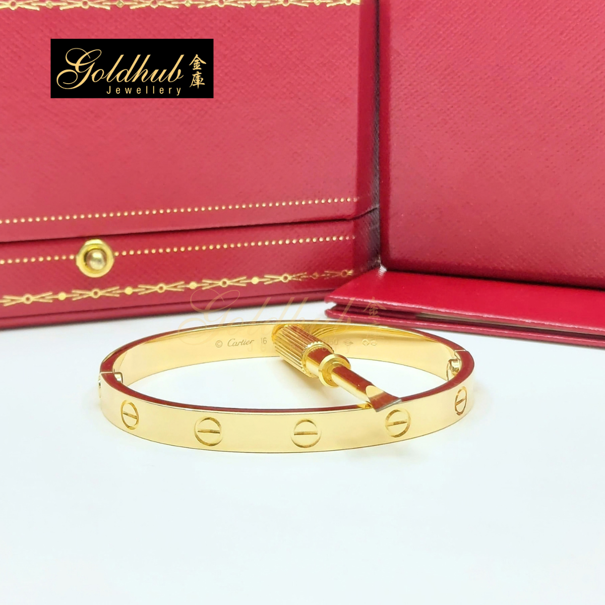 Cartier LOVE Bracelet, Classic Model in Yellow Gold, Size 16
