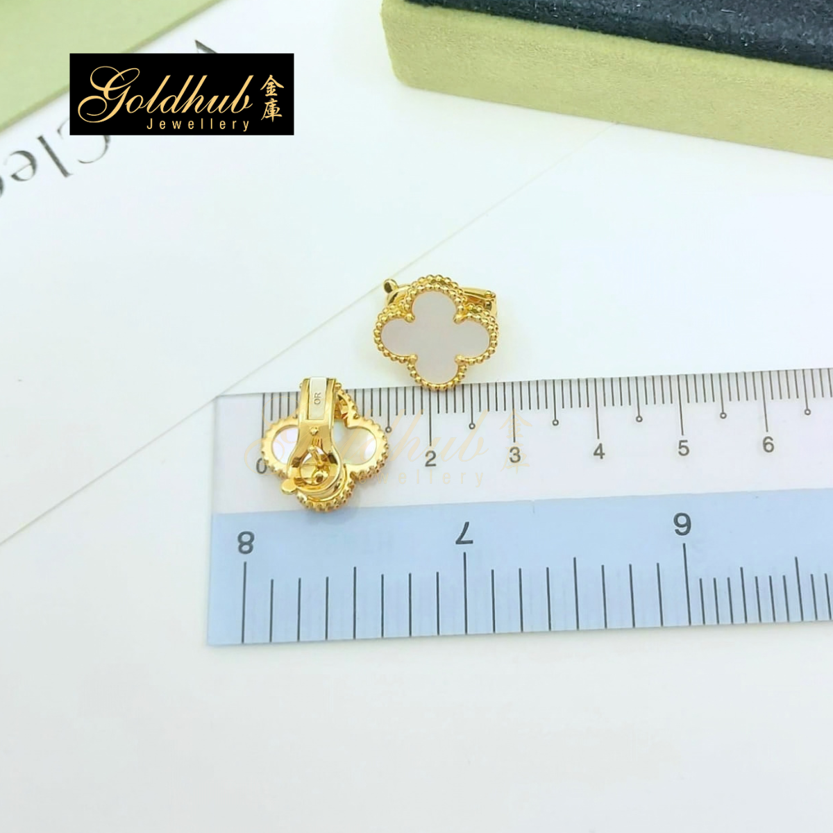 Van Cleef & Arpels Vintage Alhambra Earrings, Mother of Pearl in Yellow Gold