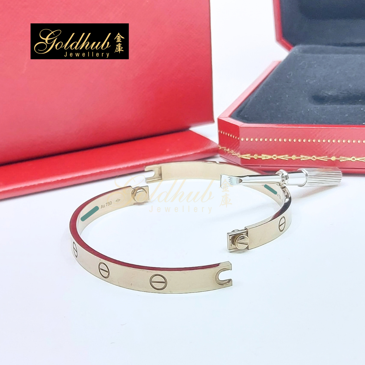 Cartier LOVE Bracelet, Classic Model in White Gold, Size 19