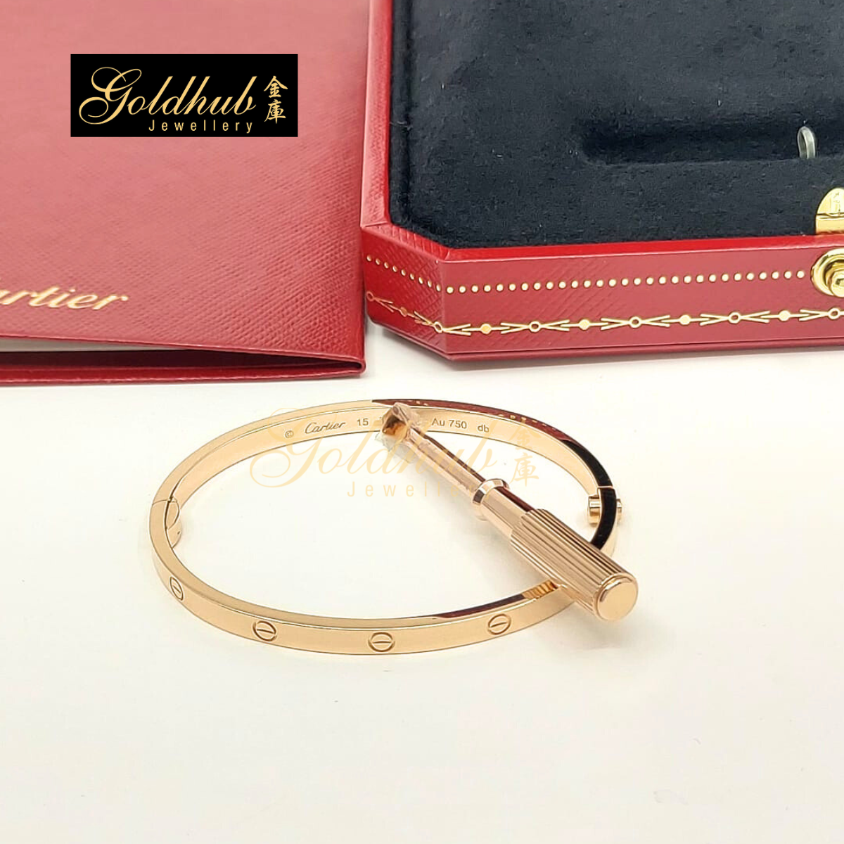 Cartier Love Bracelet, Small Model in Rose Gold, Size 15