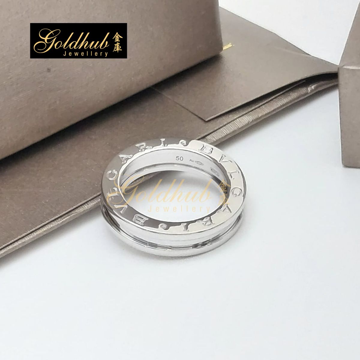 Bvlgari B.zero1 1 Band Ring in White Gold, Size 50