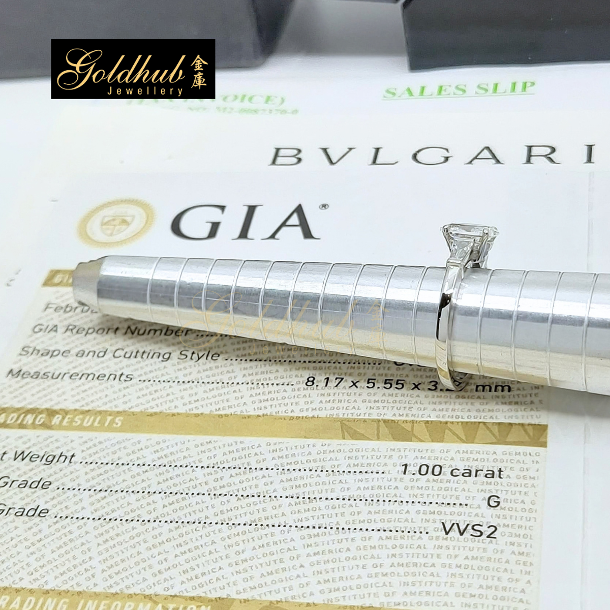 Bulgari Griffe Ring, 1.00ct Oval Brilliant Solitaire Diamond in Platinum, Size 51