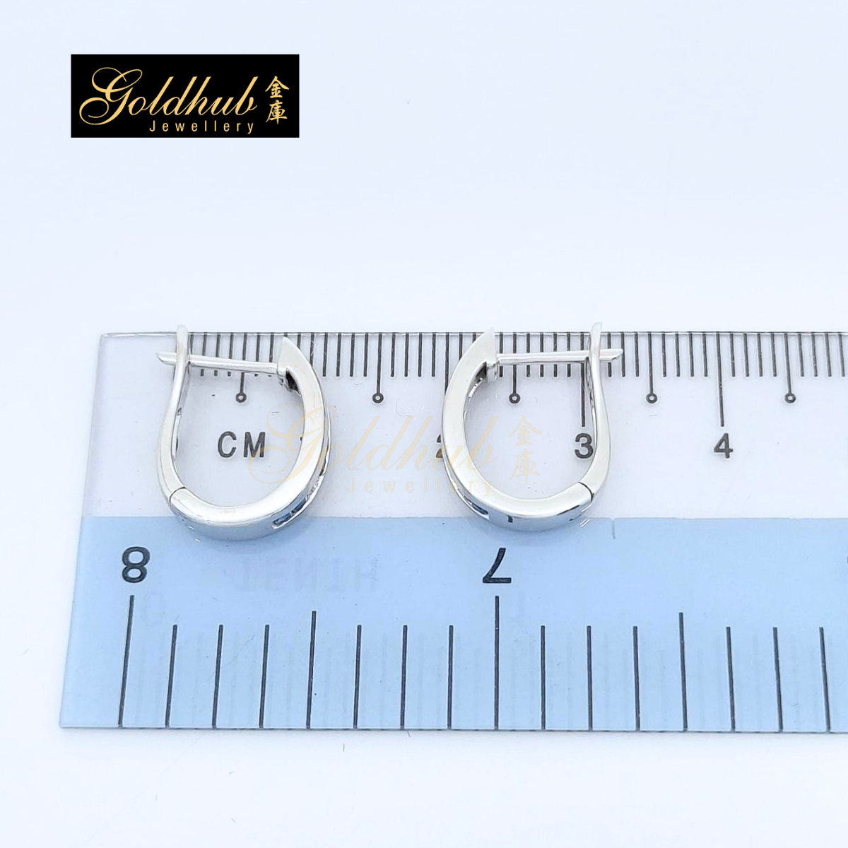 Blue Sapphire Diamond Earrings in White Gold