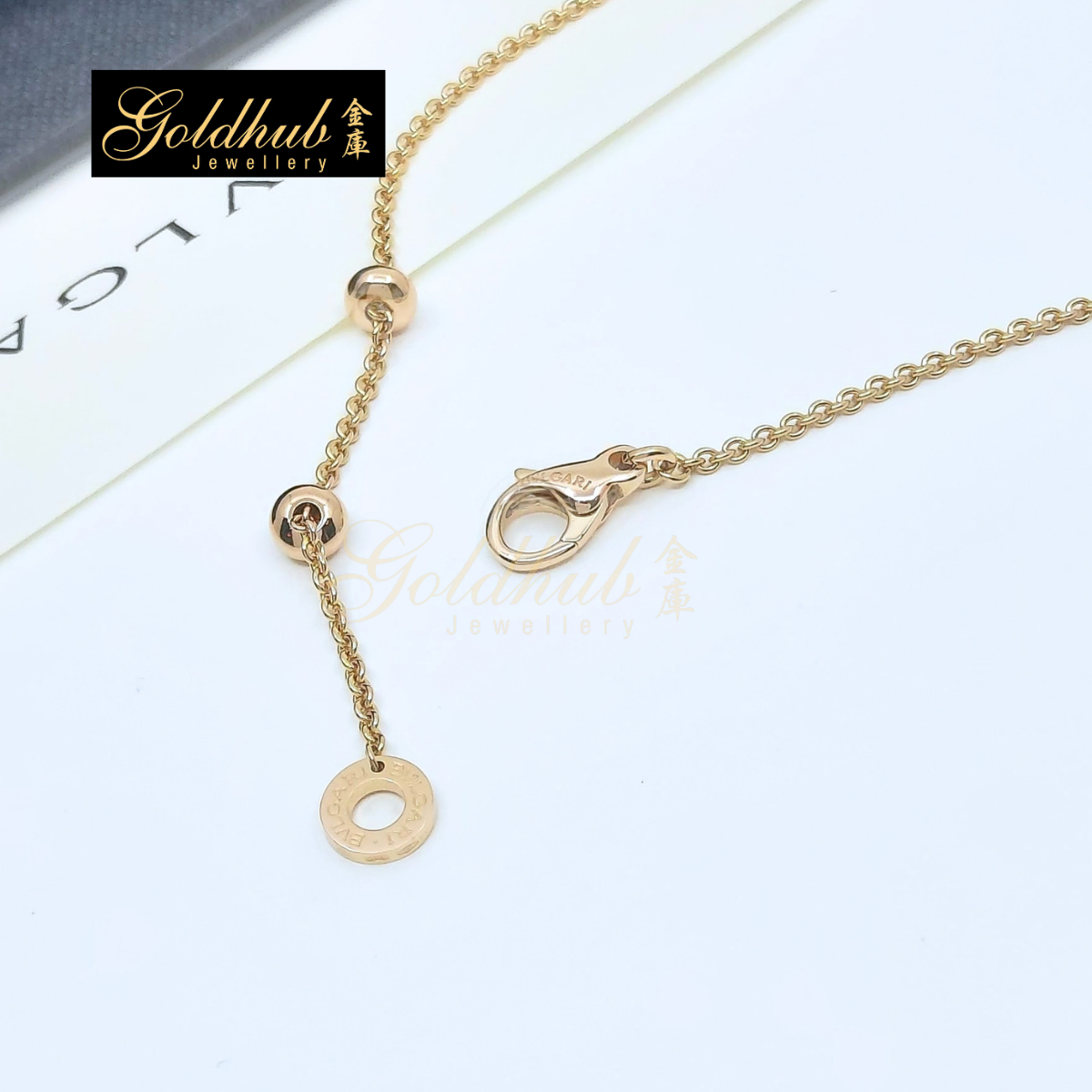 Bulgari B.zero1 White Ceramic and Pave Diamonds Necklace in Rose Gold