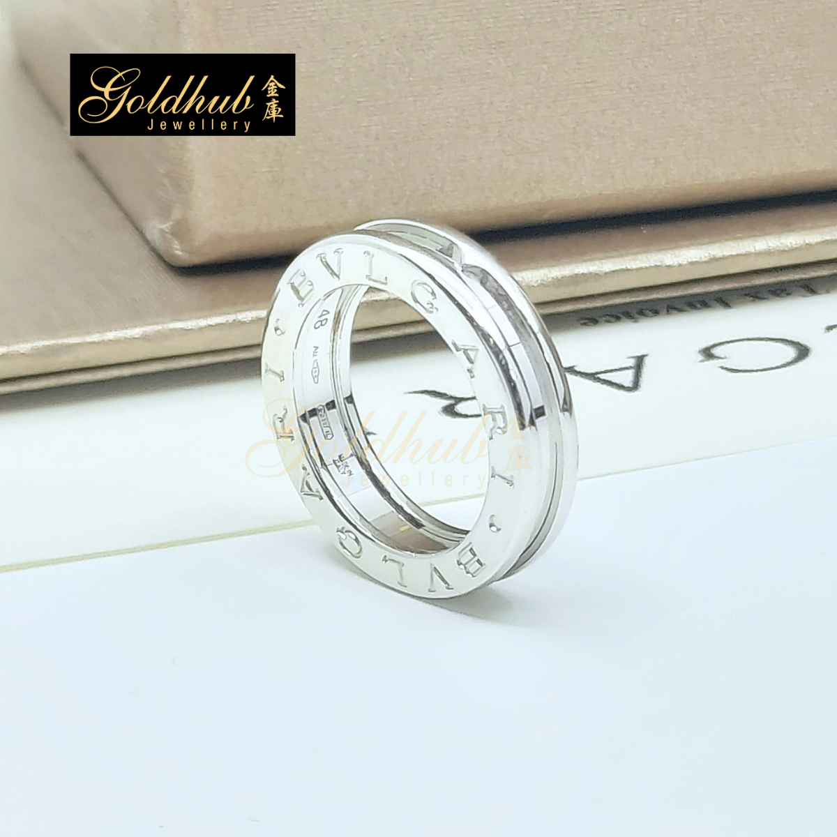 Bulgari B.zero1 1 Band Ring in White Gold, Size 48
