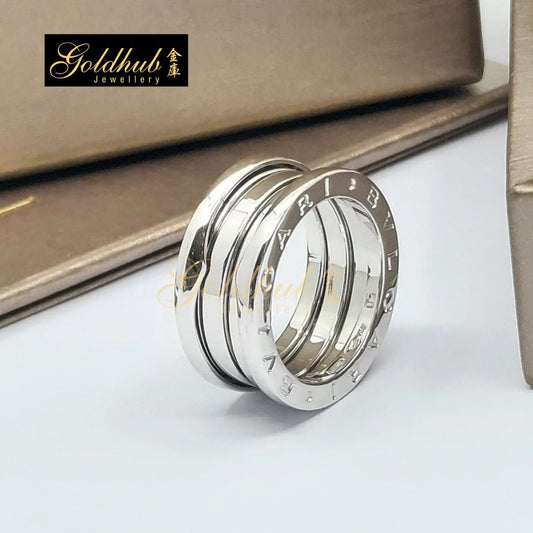 Bvlgari B.zero1 3 Band Ring in White Gold, Size 50