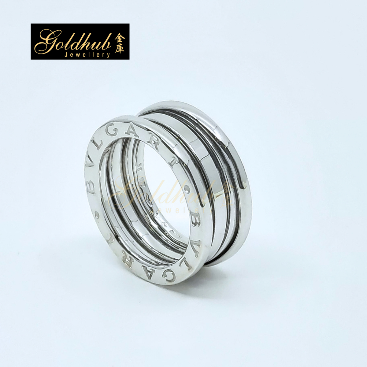 Bulgari B.zero1 3 Band Ring in White Gold, Size 50