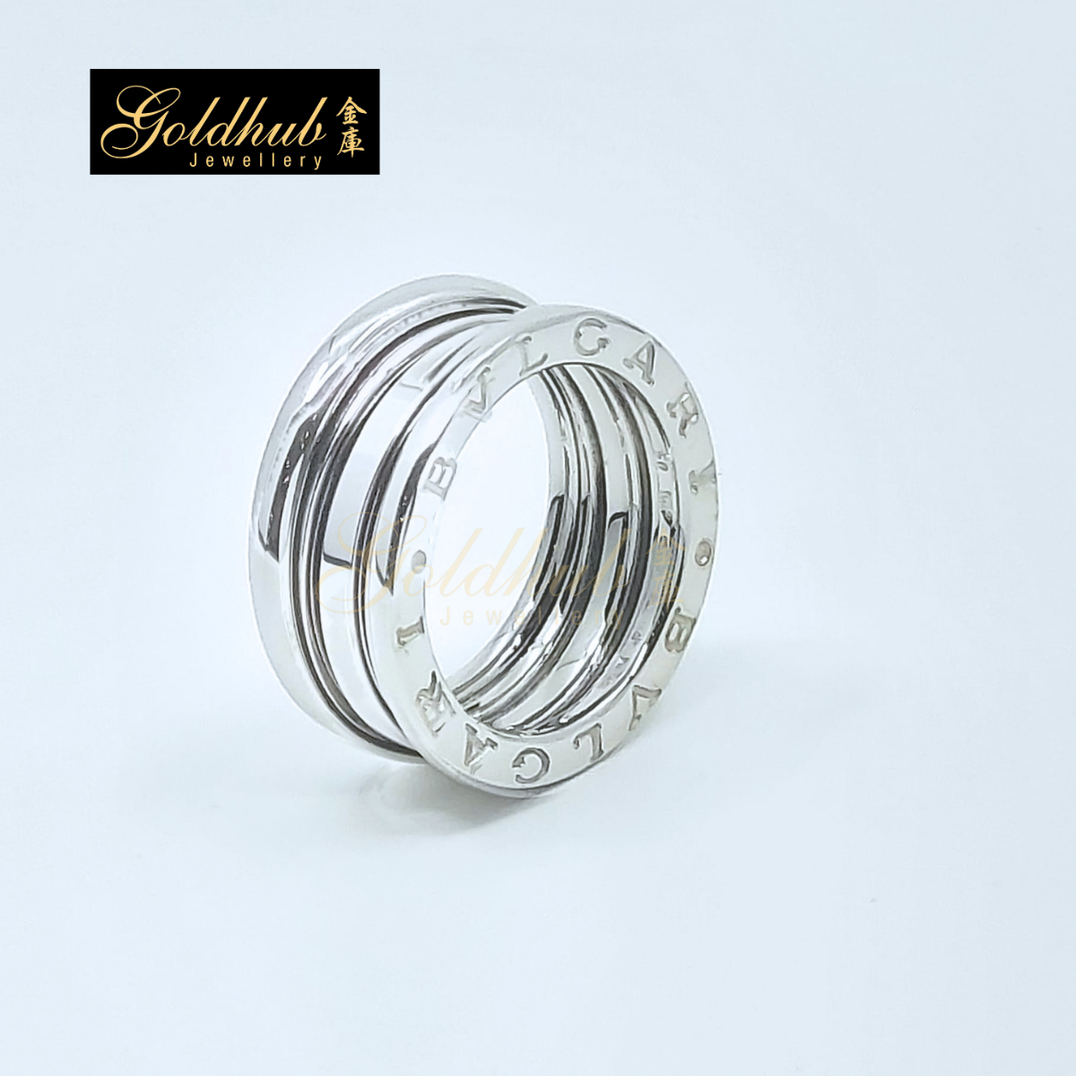 Bulgari B.zero1 3 Band Ring in White Gold, Size 50